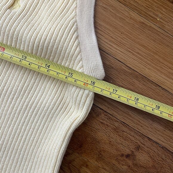 Ralph Lauren POLO SPORT Vintage Ribbed Sweater Vest Large Yellow Classic Preppy - Picture 5 of 6